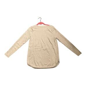 Orvis Boat Neck Top Long Sleeve Cashmere Silk Blend Beige Womens Size Medium